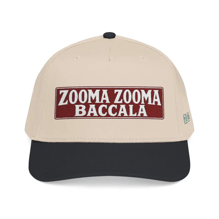 Zooma Zooma Baccala Baseball Cap — Vintage Patch Two-Tone Mid-Profile Hat