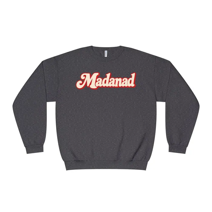 Crewneck Sweatshirt - "Madanad" Retro Script | Sunday Dinner Back Design