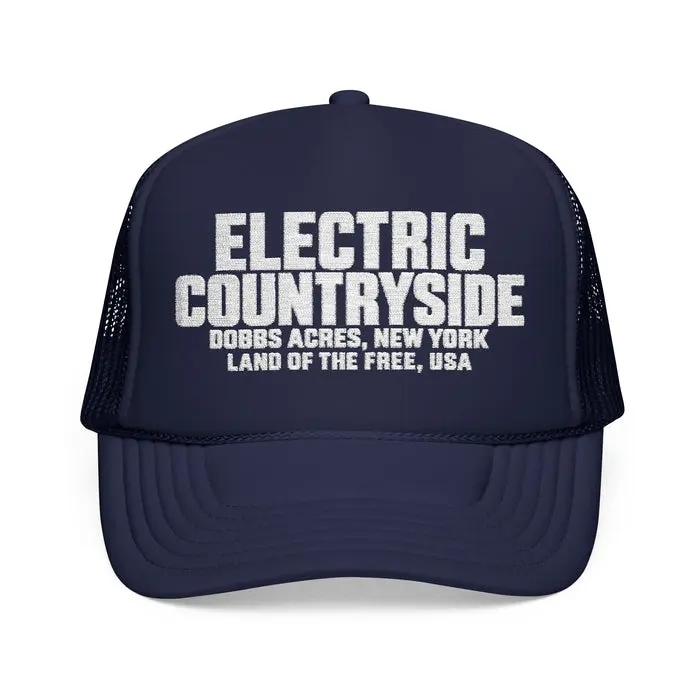Electric Countryside Foam Trucker Hat — Rural New York Vintage Mesh Cap