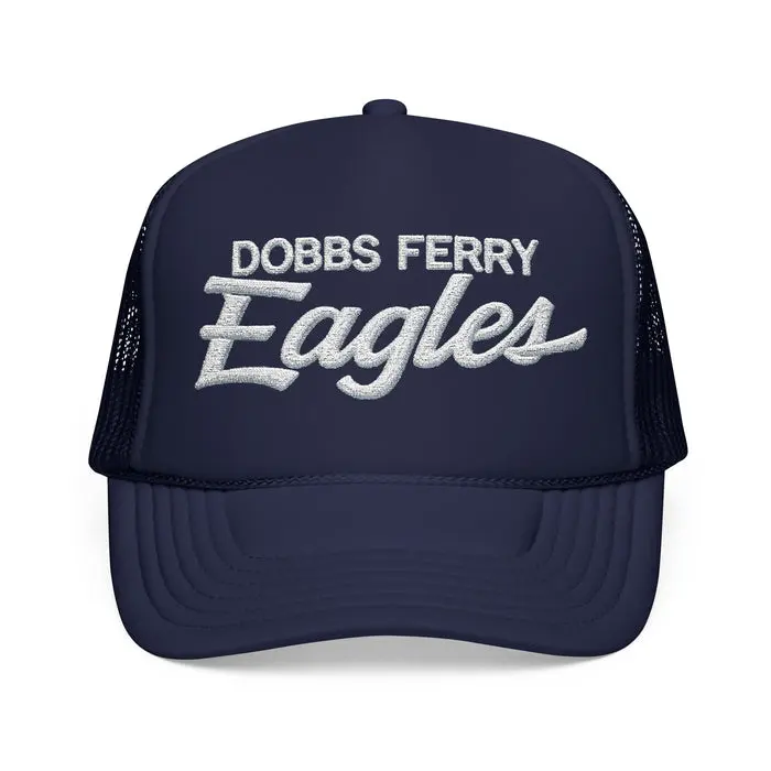 Dobbs Ferry Eagles Foam Trucker Hat — Vintage Script Team Cap