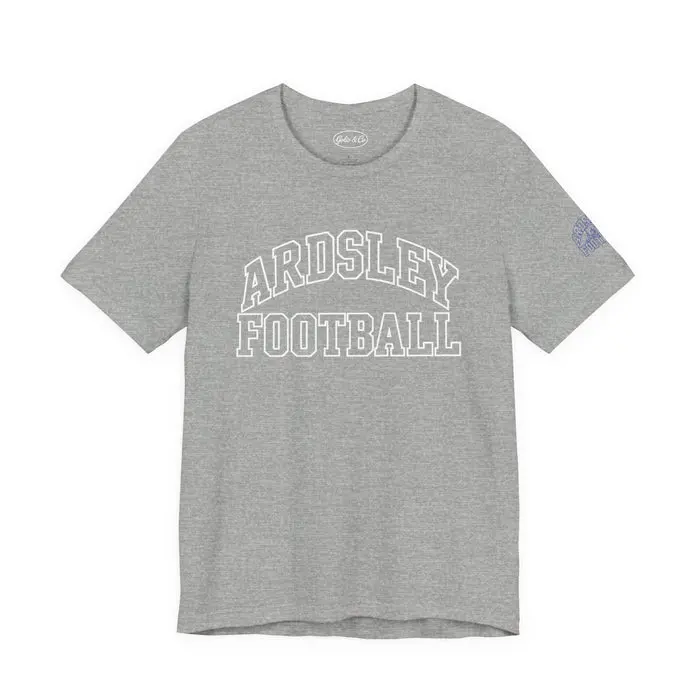 Ardsley Football Tee — Heather Grey Short Sleeve with Panther Logo