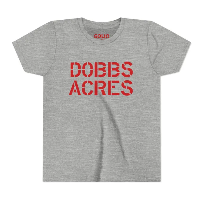 Dobbs Acres Youth Tee — Red Stencil Logo Kids T-Shirt (Golio & Co.)