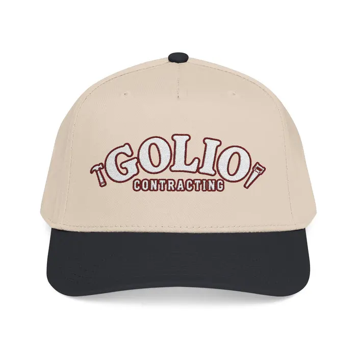 Golio Contracting Embroidered Mid-Profile Baseball Cap — Vintage Two-Tone