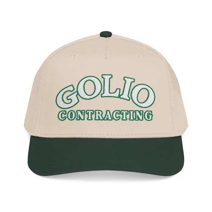 Golio Contracting Embroidered Baseball Cap- Green & Natural