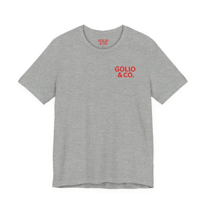Dobbs Acres Stencil Tee — GOLIO & CO. Red Logo Short Sleeve Shirt